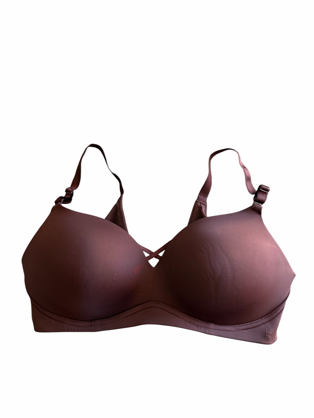 Torrid Dream Wire-Free Push-Up Bra Microfiber Criss-Cross 40DD Brown
